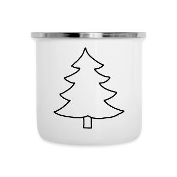 Dessin de sapin - Tasse émaillée - blanc - Devant