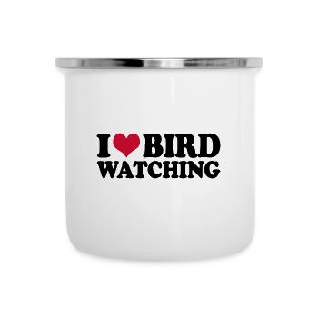 Ornithology Birdwatching I Love Bird Watching - Camper Mug - white - Front