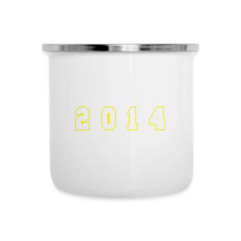 2014 Jahr Zahl - Emaille-Tasse - Weiß - Vorne