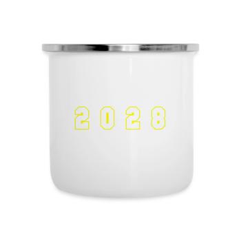 2028 Jahr Zahl - Emaille-Tasse - Weiß - Vorne