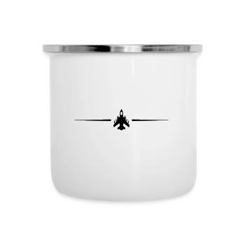 Ligne d’avion à réaction - Tasse émaillée - blanc - Devant