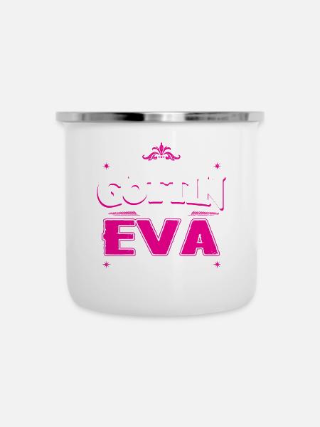EVA - Göttin - Emaille-Tasse - Weiß