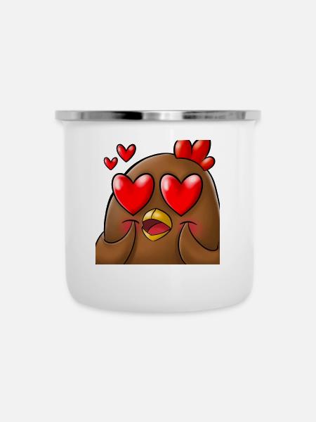 Love - Emaille-Tasse - Weiß