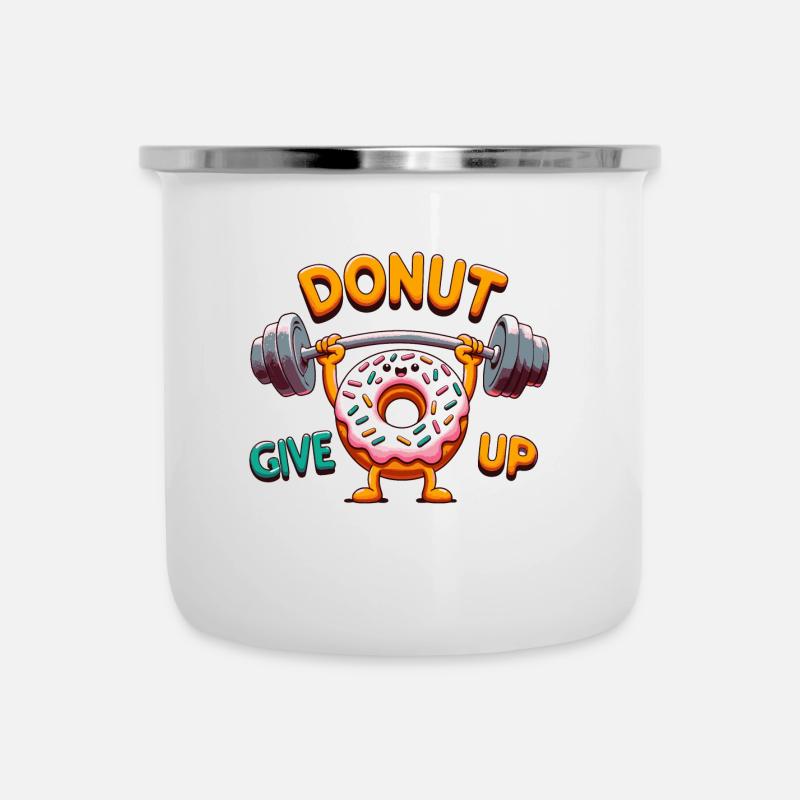 Donut, gib auf - Emaille-Tasse - Weiß