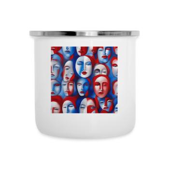 Masken der Farbe: Lebendige Kleidung - Emaille-Tasse - Weiß - Vorne