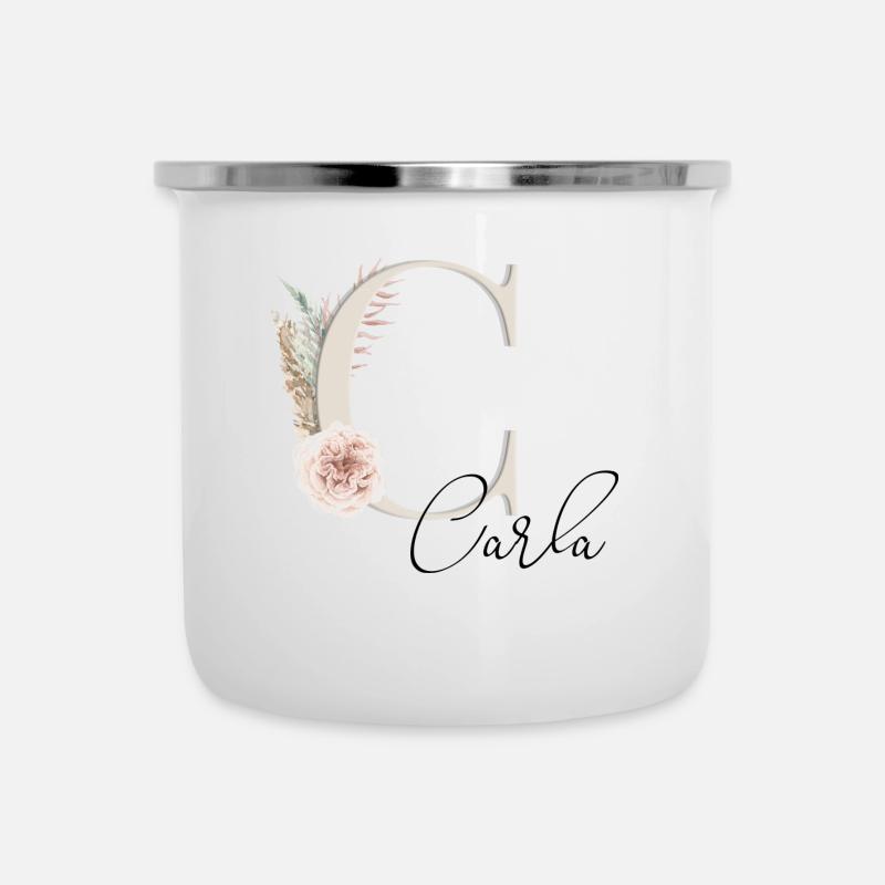 Carla! Name Boho - Camper Mug - white