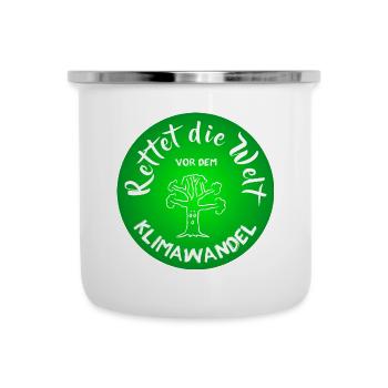 Natur Klima Klimaschutz Klimawandel Welt retten - Emaille-Tasse - Weiß - Vorne