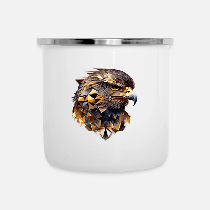Geometric fauna, eagle, geo wild - Camper Mug - white