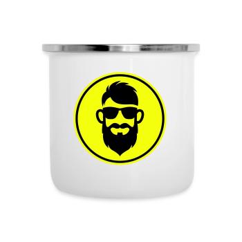 Symbole de barbe du visage - Tasse émaillée - blanc - Devant