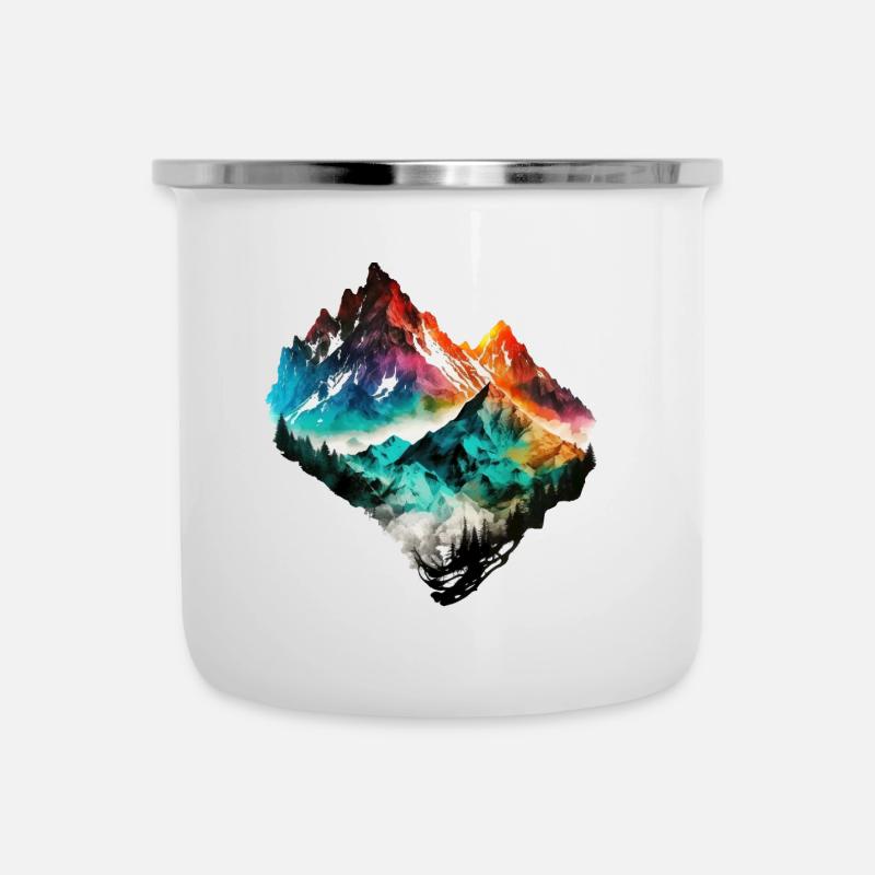 Colorful Mountains Graphic - Camper Mug - white