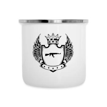 Gewehr icon wappen - Emaille-Tasse - Weiß - Vorne