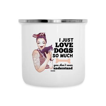 Dog mom tattoos puppy bones - Camper Mug - white - Front