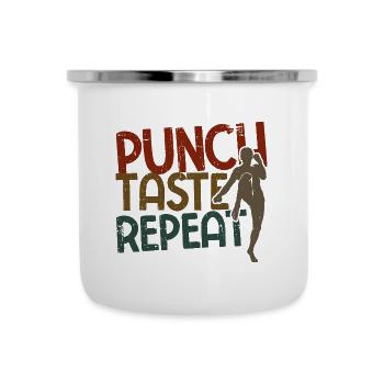 Kickboxing - Emaille-Tasse - Weiß - Vorne