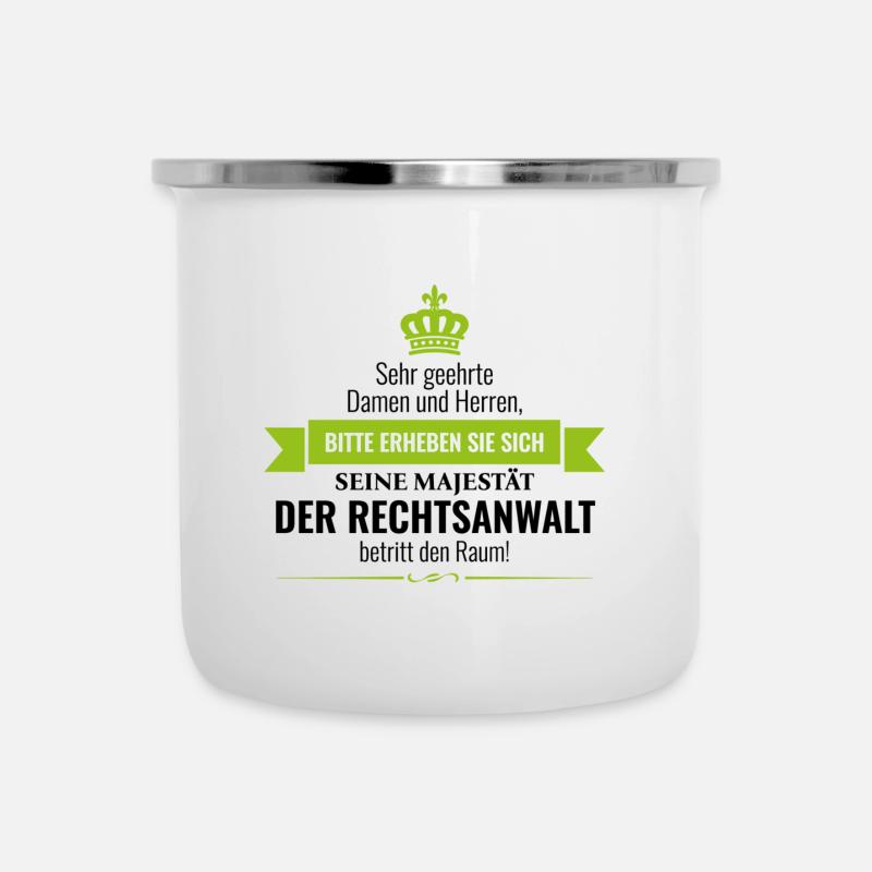 ELSTERJAGD "Majestät Rechtsanwalt 1" - Emaille-Tasse - Weiß