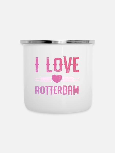 I Love Rotterdam - Emaille-Tasse - Weiß