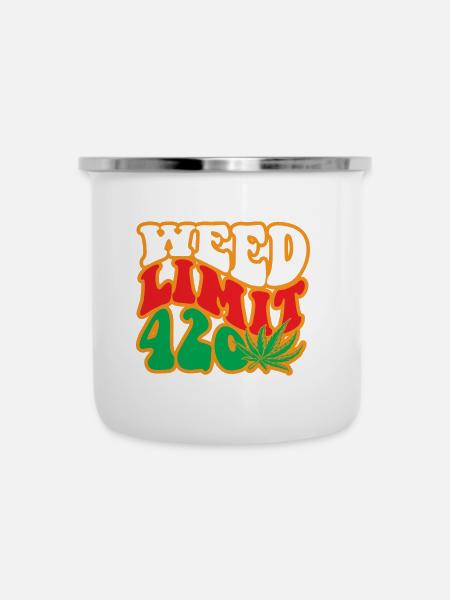 Cannabis Marihuana Weed Kiffen - Emaille-Tasse - Weiß