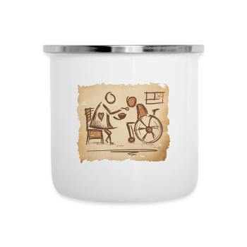 Altenpflegerin, Betreuerin, Pflegerin -Vintage Art - Emaille-Tasse - Weiß - Vorne
