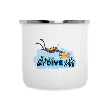 Taucher Tauchen Design Schnorcheln - Emaille-Tasse - Weiß - Vorne