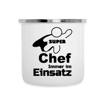 Super Chef Geschenk - Emaille-Tasse - Weiß - Vorne
