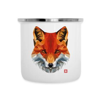 renard géométrique - Tasse émaillée - blanc - Devant