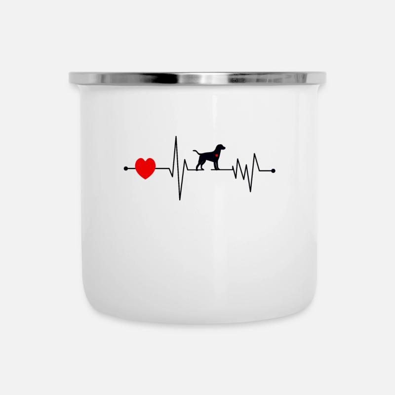 (Labrador heartbeat) - Camper Mug - white