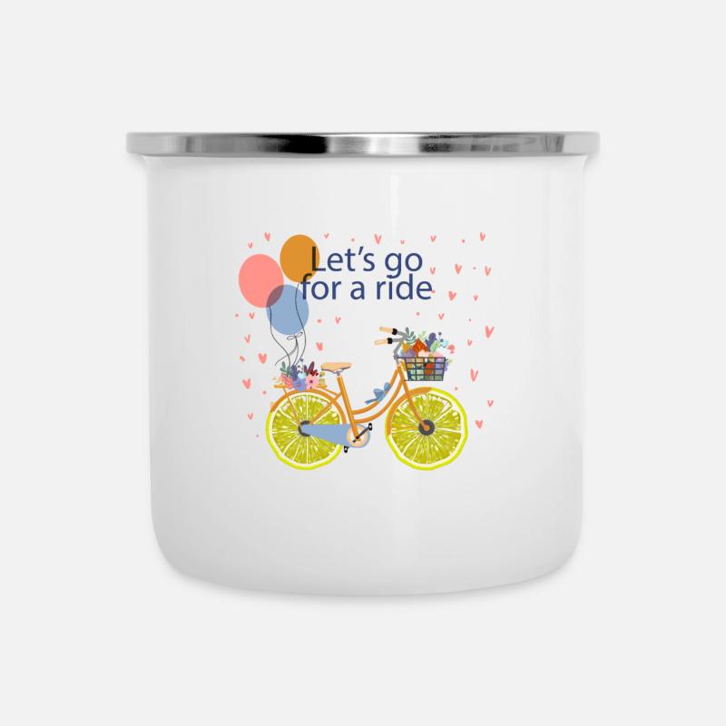 Let's Go Bicycle - Édition limitée - Tasse émaillée - blanc