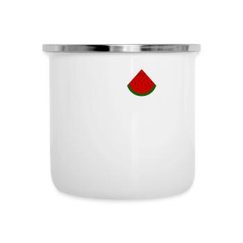 Herzschlag Love Watermelon - Emaille-Tasse - Weiß - Vorne