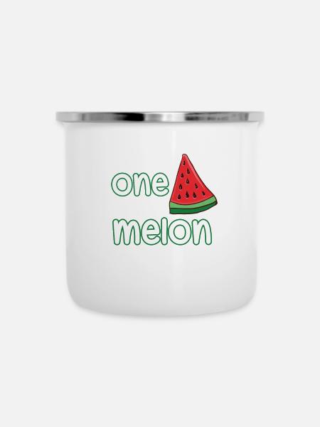 Melonen - Emaille-Tasse - Weiß