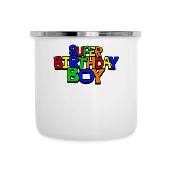 Super Birthday Boy - Emaille-Tasse - Weiß - Vorne