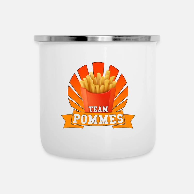 TEAM POMMES - Emaille-Tasse - Weiß