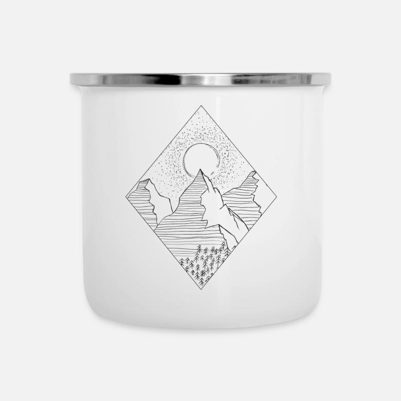 Mountainlove - Berge - Emaille-Tasse - Weiß