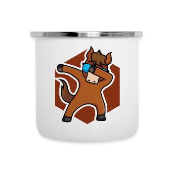 Tanzendes Pferdchen - Emaille-Tasse - Weiß - Vorne