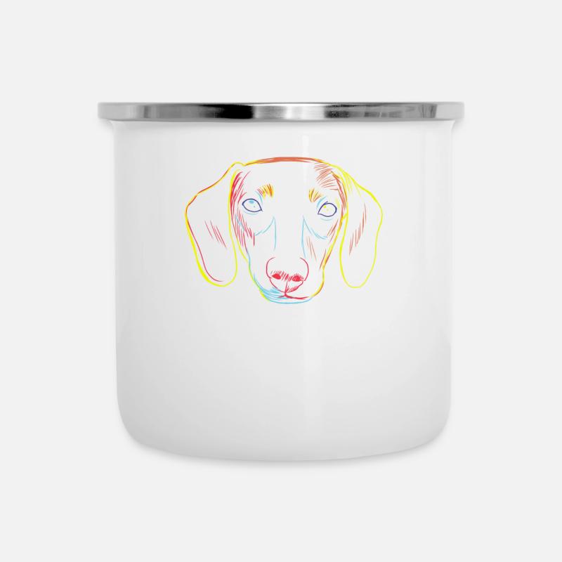Stroke Dachshund - Camper Mug - white