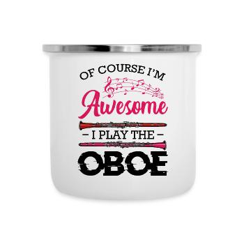 Pink music sheet music graphic - Camper Mug - white - Front