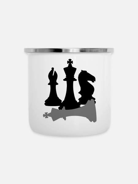 Schach, schachmatt - Emaille-Tasse - Weiß