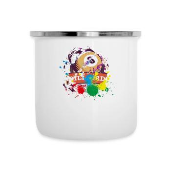 Billard Geschenk für Billard Spieler - Emaille-Tasse - Weiß - Vorne