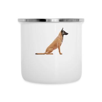Belgischer Malinois Schäferhund - Emaille-Tasse - Weiß - Vorne