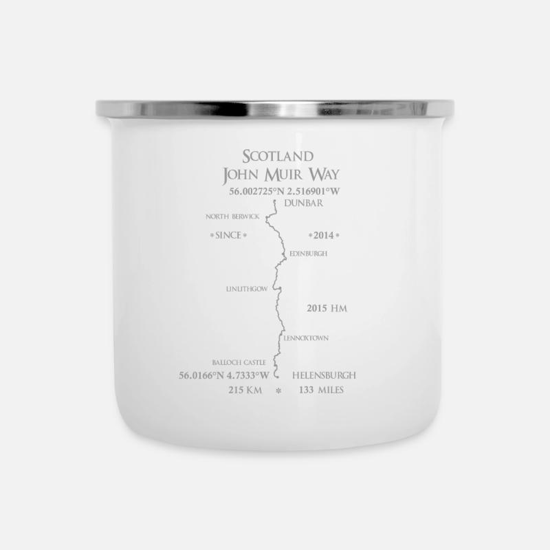 Scotland John Muir Way - Emaille-Tasse - Weiß