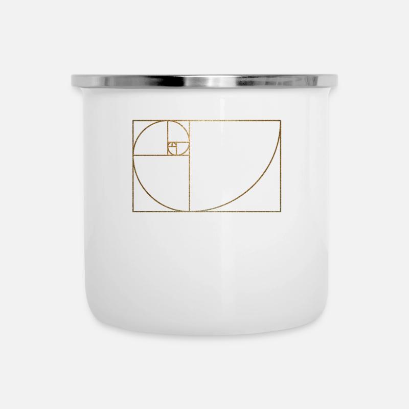 Fibonacci Sequence golden section spiral - Camper Mug - white