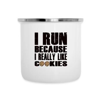 Funny Running Quote with Cookie Design - Camper Mug - white - Front