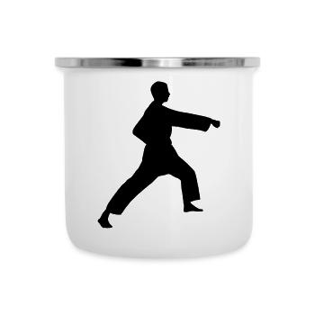 Punsch Karate oder Teakwondo Punsch - Emaille-Tasse - Weiß - Vorne