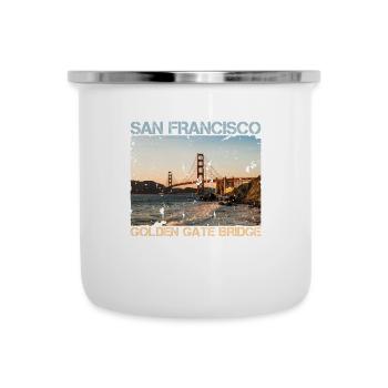 San Francisco - Emaille-Tasse - Weiß - Vorne