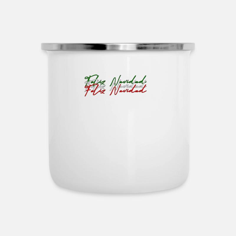 Feliz Navidad - Emaille-Tasse - Weiß