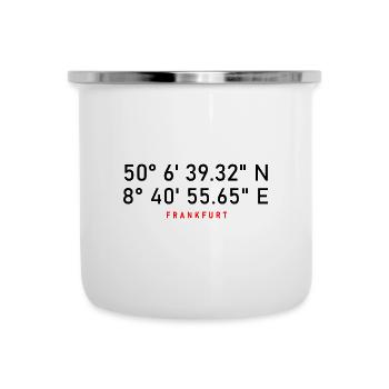 Coordonnées de Francfort - Tasse émaillée - blanc - Devant