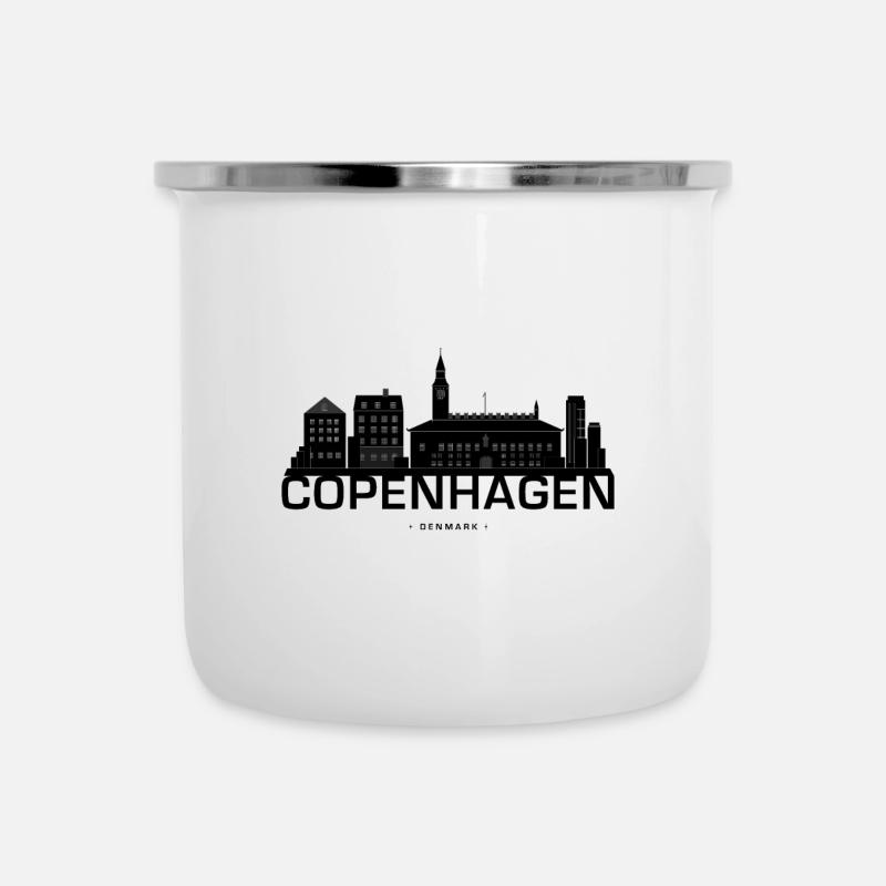 Copenhagen skyline Denmark - Camper Mug - white
