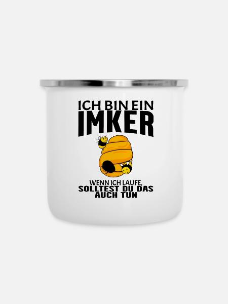 Bienen Imker Biene - Emaille-Tasse - Weiß