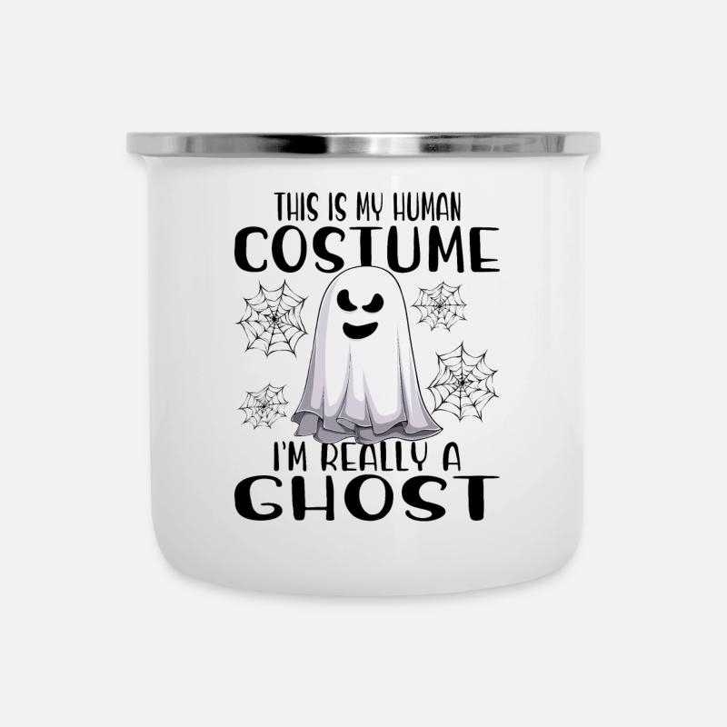 THIS IS MY HUMAN COSTUME I'M REALLY A GHOST GEIST - Camper Mug - white