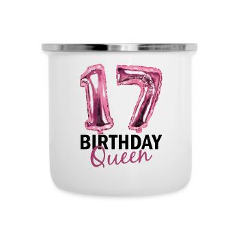 17 Years Birthday Gift Girl Balloons Print - Camper Mug - white - Front