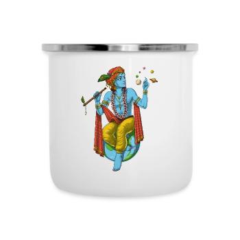 Seigneur hindou Krishna - Tasse émaillée - blanc - Devant