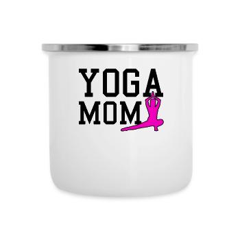 yoga mom - Emaille-Tasse - Weiß - Vorne